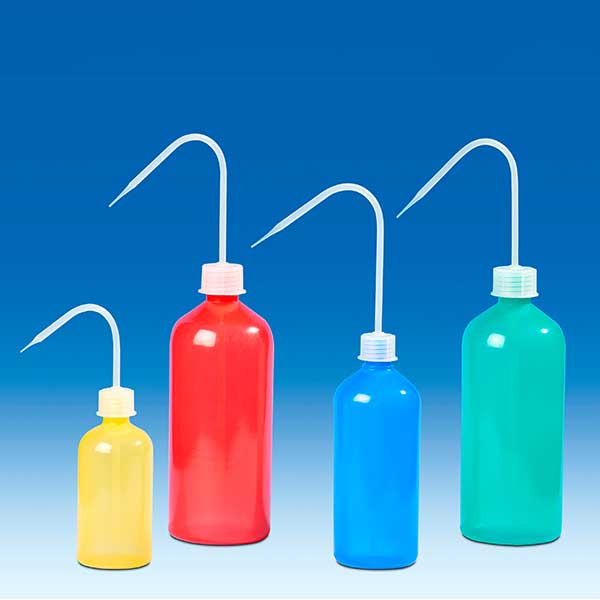 Bottle, Wash, LDPE, Coloured, Plain, with Swan Neck