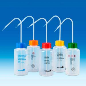 Bottle, Wash, VITsafe™,  Wide Neck with Swan Neck