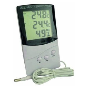 Digital Thermo-Hygrometer, Indoor-Outdoor, Min-Max, 1.5 M
