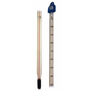 Glass Thermometer, Red Spirit Filled, White Backed