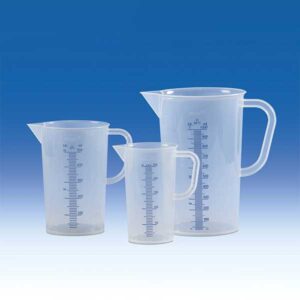 Jug, PP, with Blue Graduations, Transparent