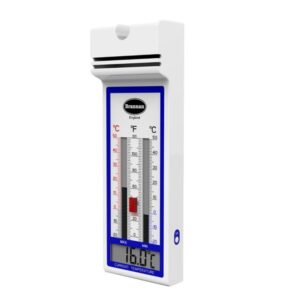 Min-Max Thermometer, Digital in Plastic White Housing