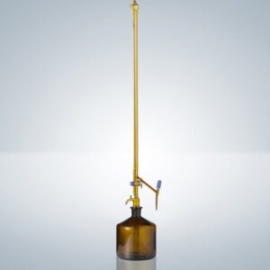 Automatic Burette, Class AS, Amber, with Batch Certificate, Including Bottle, PTFE Stopcock