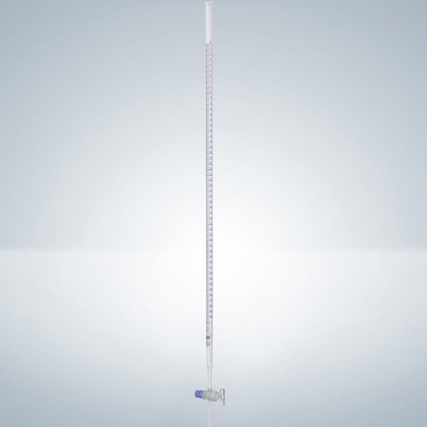 Burette, Class AS, with Batch Certificate, Glass Stopcock, Black Graduations