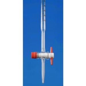 Burette, Class AS, with Batch Certificate, PTFE Stopcock, Black Graduations