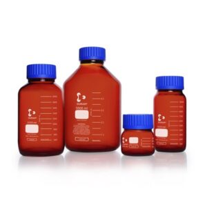 DURAN® GLS 80® Bottle, Amber, with Screw Cap and Pouring Ring, PP, Blue