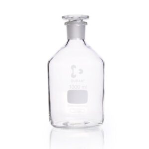 DURAN® Reagent Bottle, Narrow Neck, Clear, with Flat Head Stopper