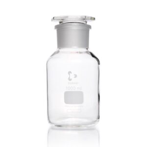 DURAN® Reagent Bottle, Wide Neck, Clear, with Flat Head Stopper