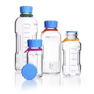 DURAN® YOUTILITY® GL 45 Laboratory Bottle, Clear, with Screw Cap & Pouring Ring
