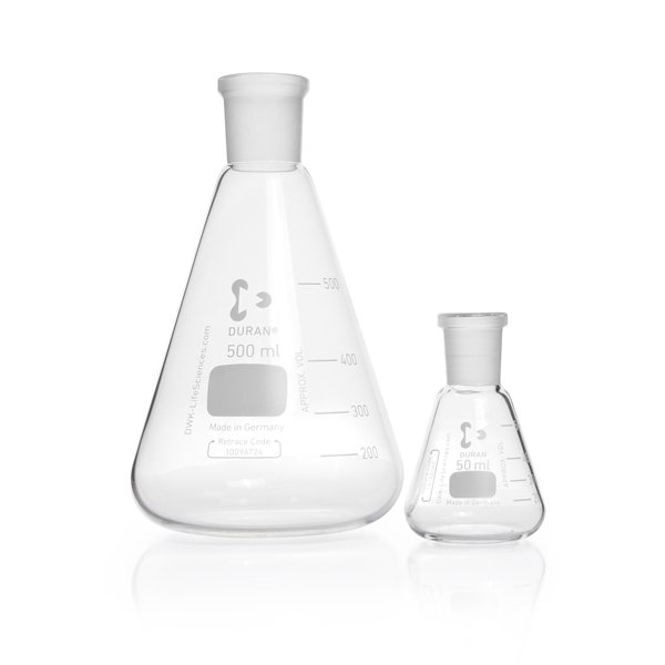 Flask Erlenmeyer, with Ground Joint, 1 Neck