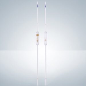 Volumetric Pipette, Class AS, with Batch Certificate, Amber Graduations, Two Marks