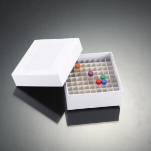 Cryo Vial Rack, Cardboard, with Lid, for Tubes 1.5 and 2.0 ml, 81 Place