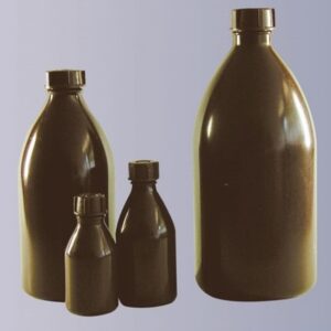Bottle, Round, Narrow Neck, Amber, LDPE, with Screw Cap