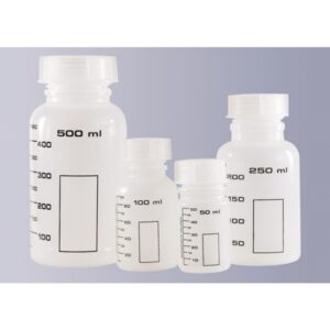 Bottle, Round, Wide Neck, PP, Graduated with Screw Cap