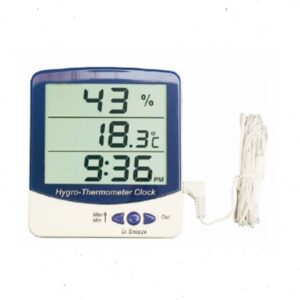 Thermo-Hygrometer, Jumbo, Indoor and Outdoor with Clock