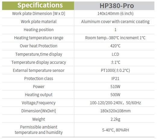HP380 PRO SPECS